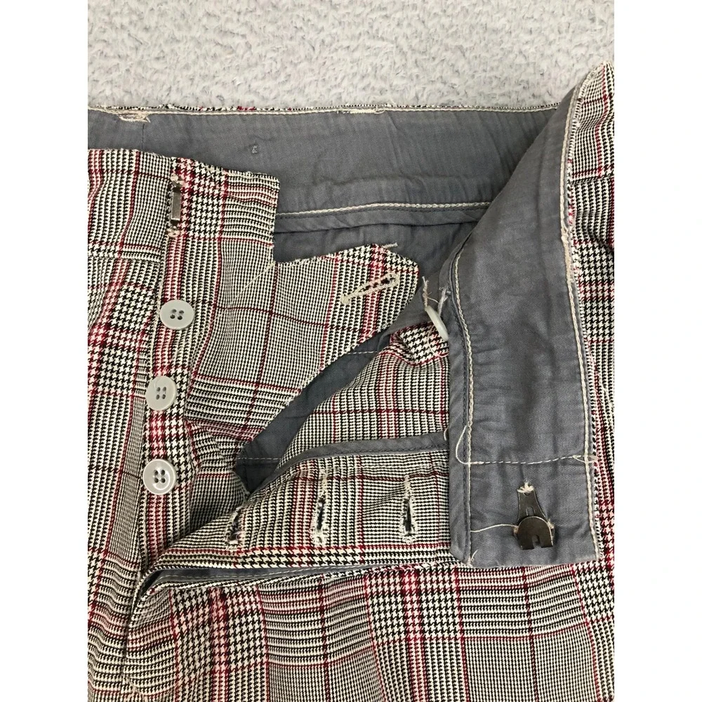 Y2K G-Star Raw Pants Men 36x30 (Tag 34x32) Multicolor Glen Plaid Distressed